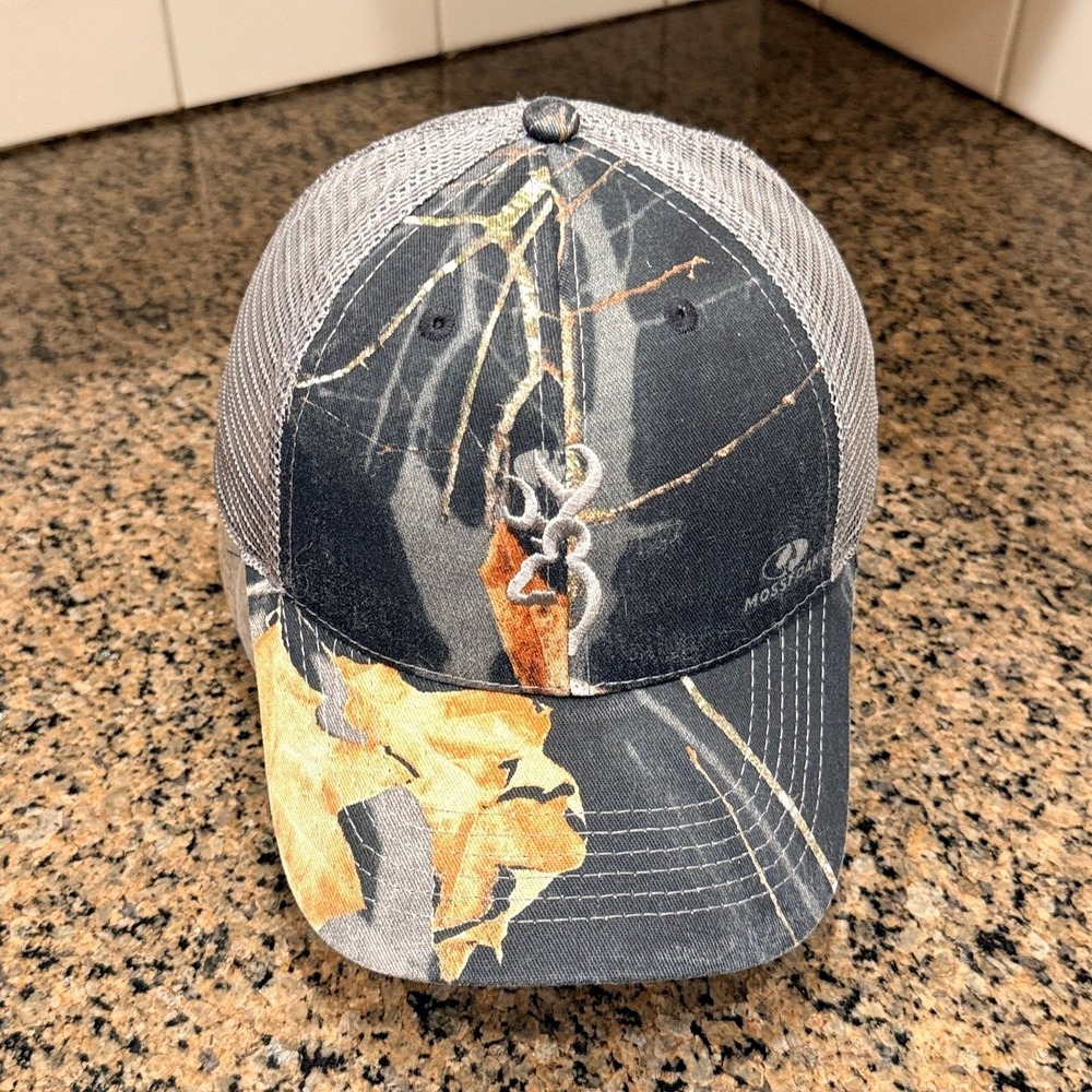 Browning Trucker Hat Adjustable‎ RealTree Camo Mesh Snapback Cap